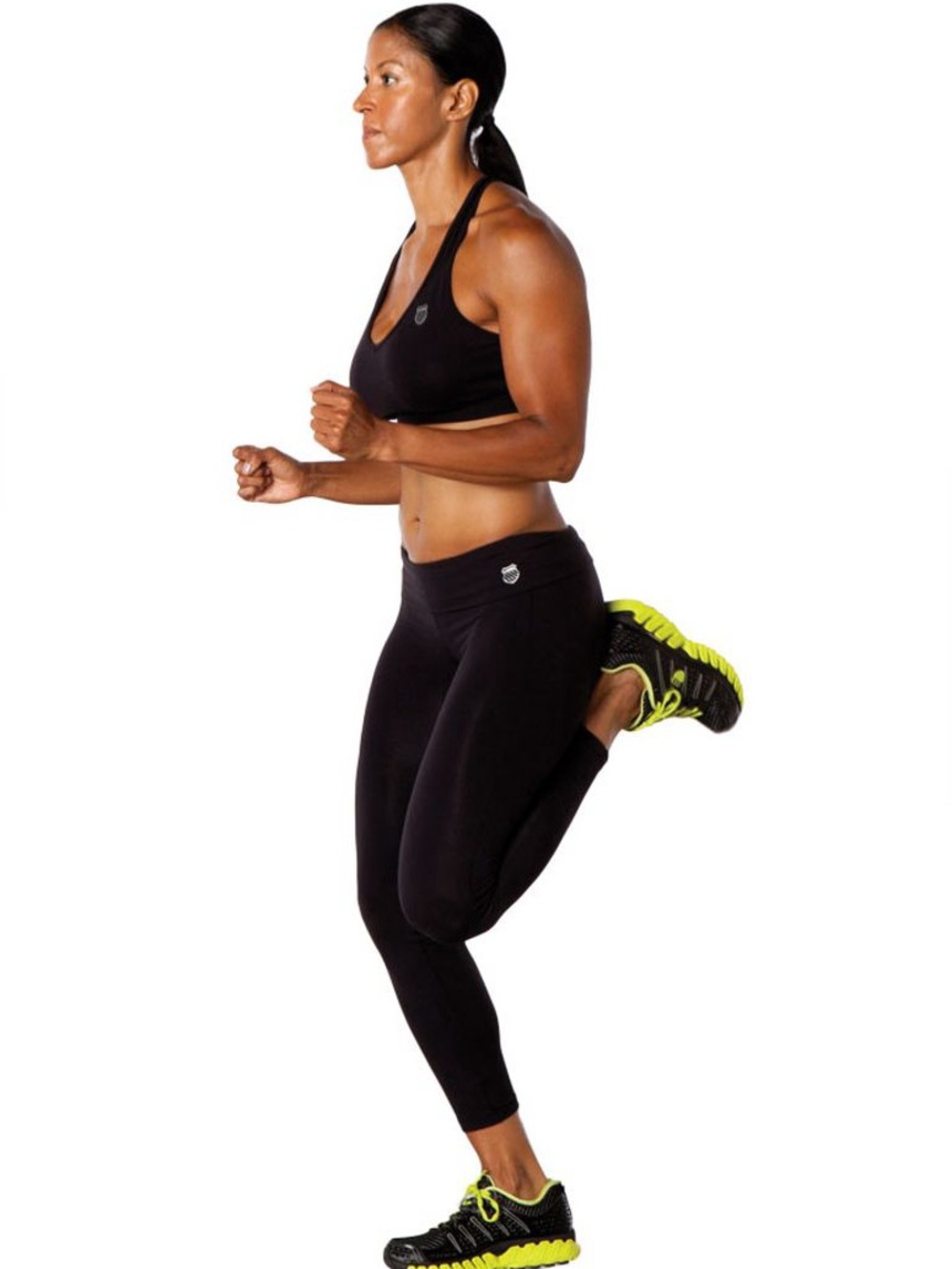 Jillian Michaels Black High-Waist Leggings with Subtle Logo Accent